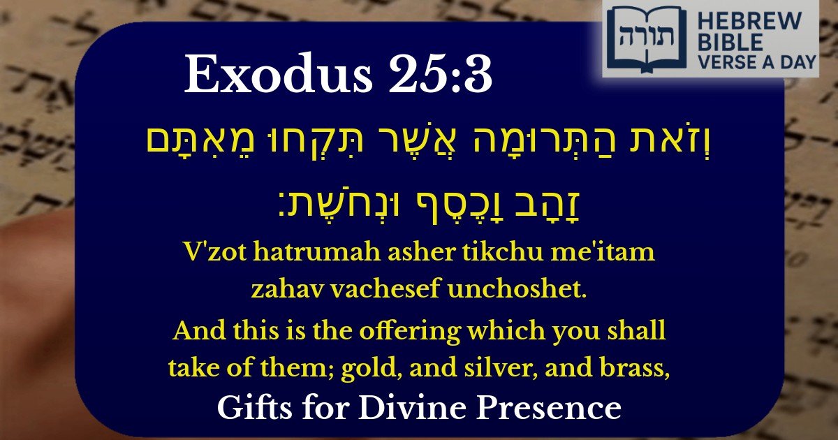 Exodus 25:3 - שמות 25:3