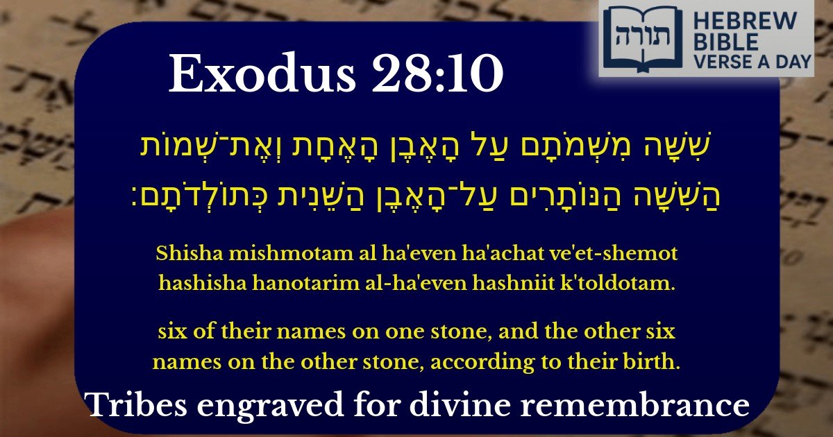 Exodus 28:10 - שמות 28:10
