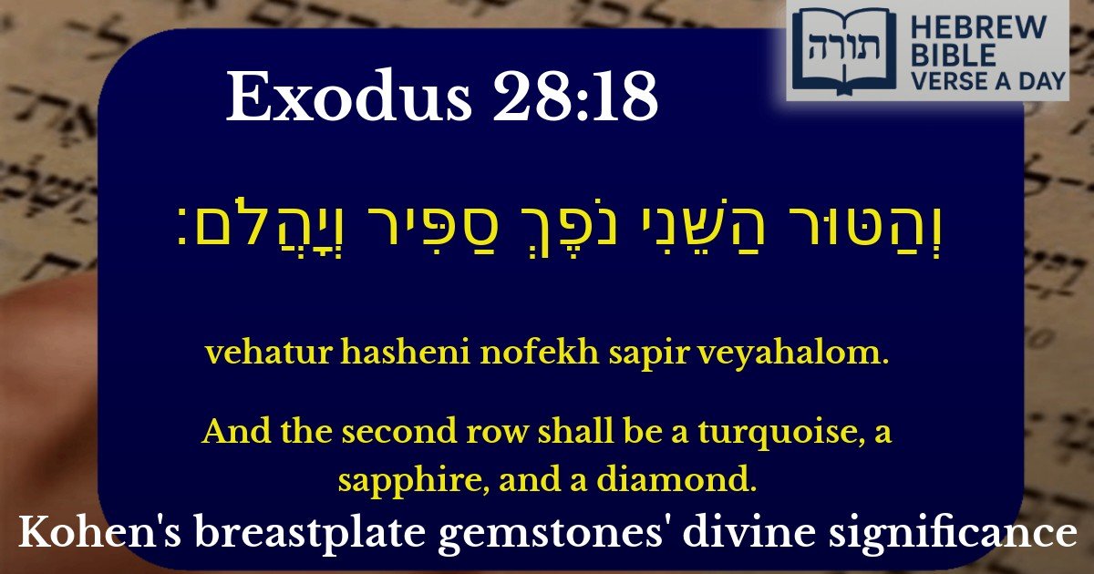 Exodus 28:18 - שמות 28:18