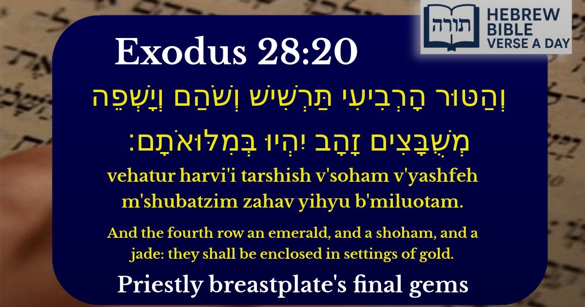 Exodus 28:20 - שמות 28:20