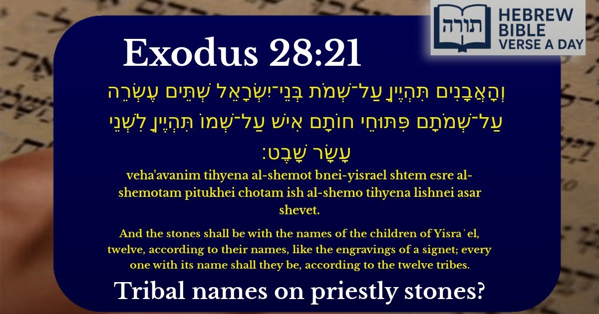 Exodus 28:21 - שמות 28:21