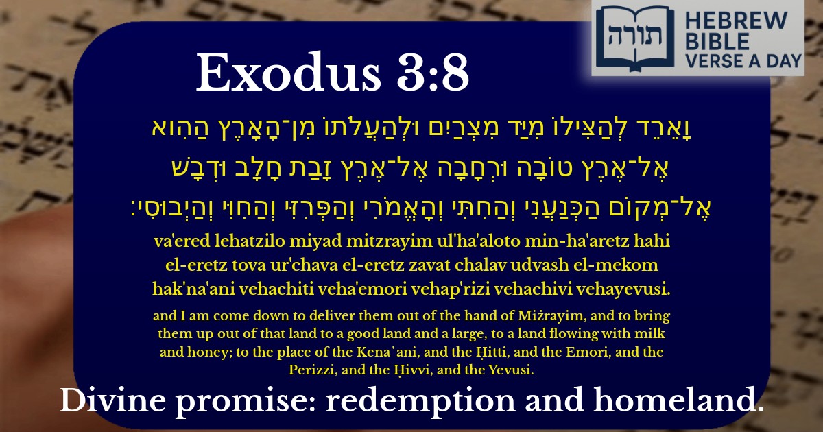 Exodus 3:8 - שמות 3:8