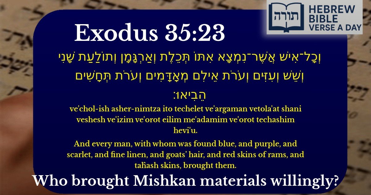 Exodus 35:23 - שמות 35:23