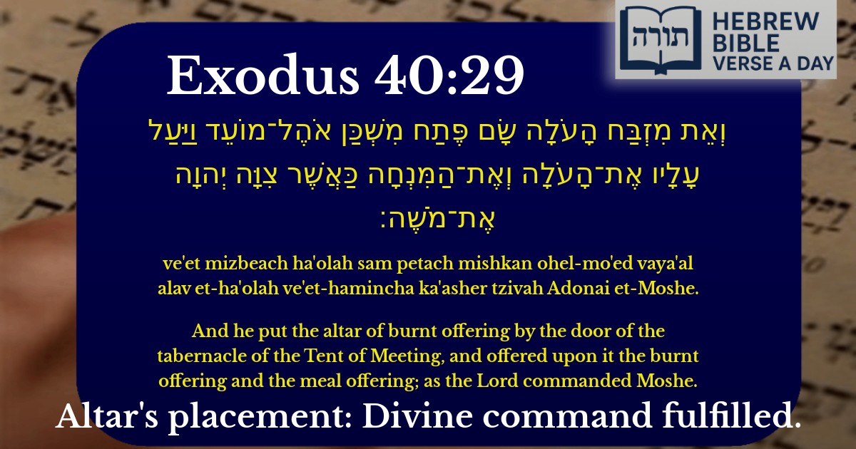 Exodus 40:29 - שמות 40:29