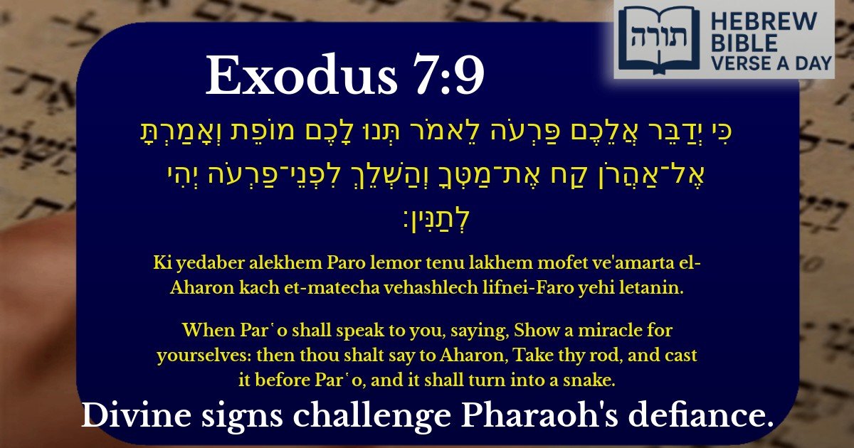 Exodus 7:9 - שמות 7:9