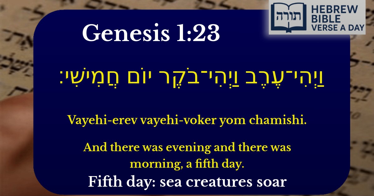 Genesis 1:23 - בראשית 1:23