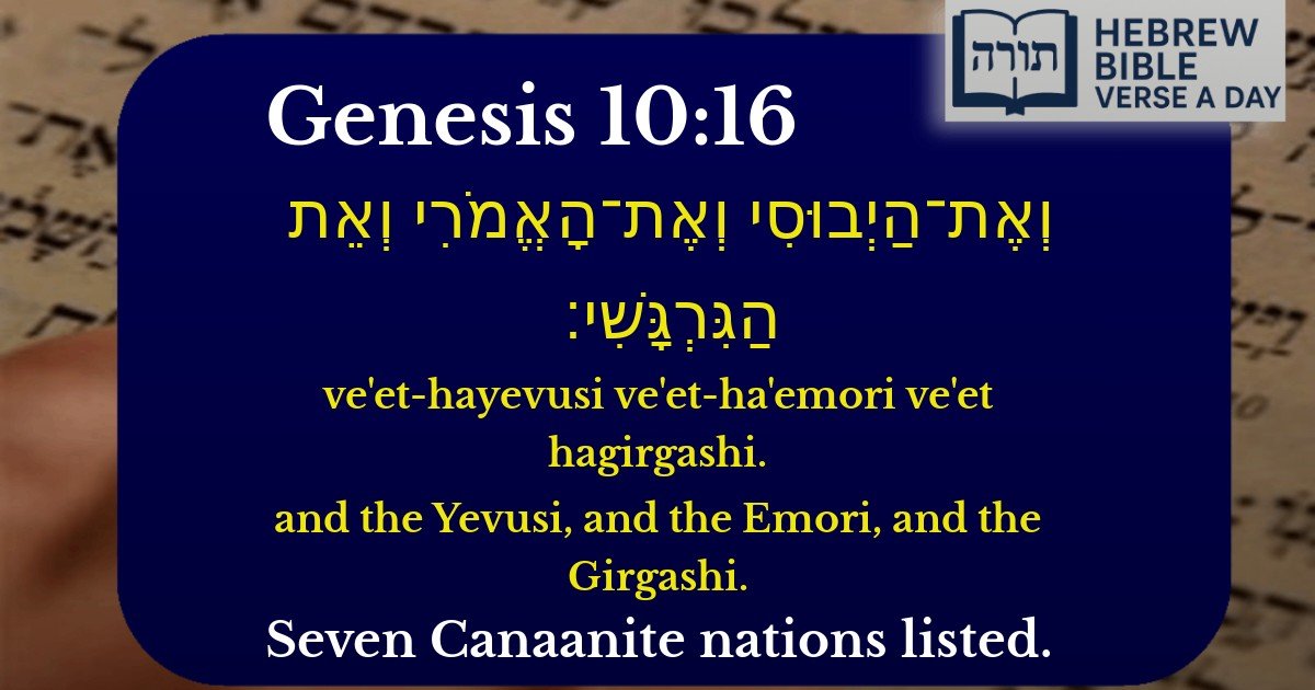 Genesis 10:16 - בראשית 10:16