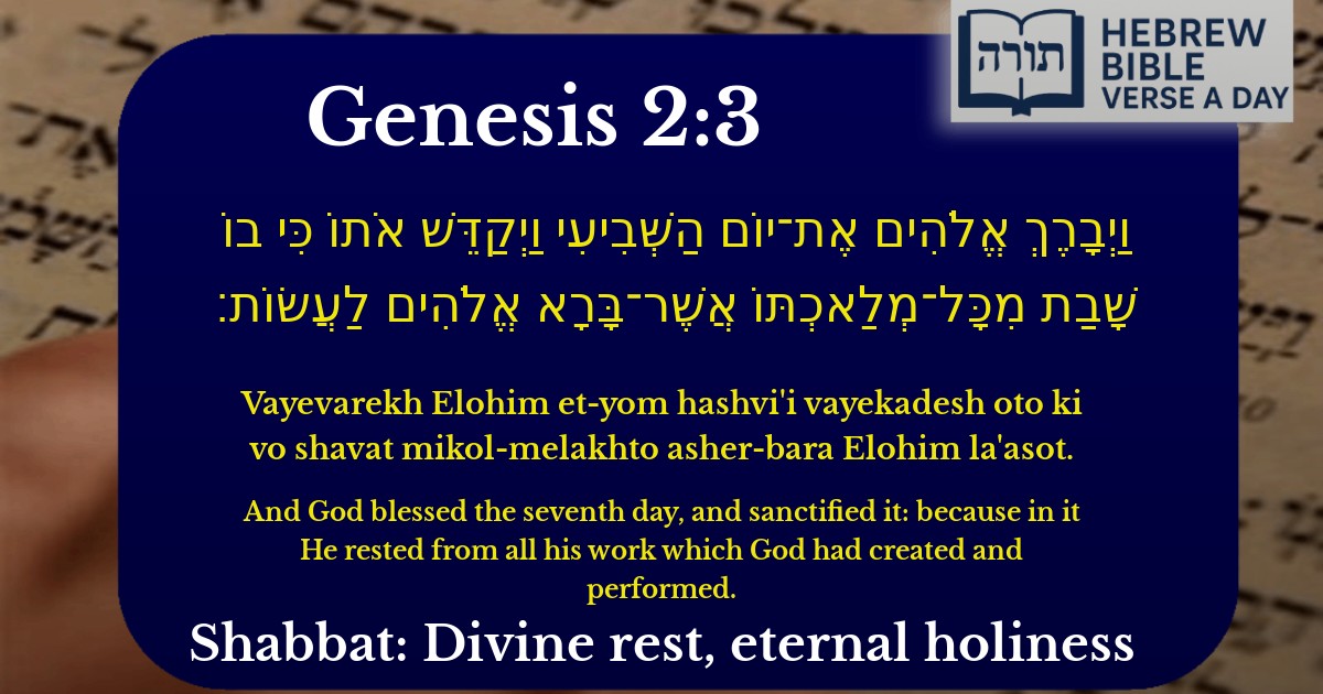 Genesis 2:3 - בראשית 2:3