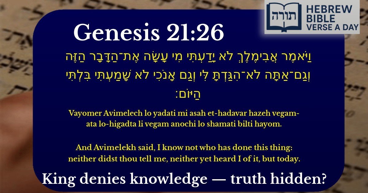 Genesis 21:26 - בראשית 21:26