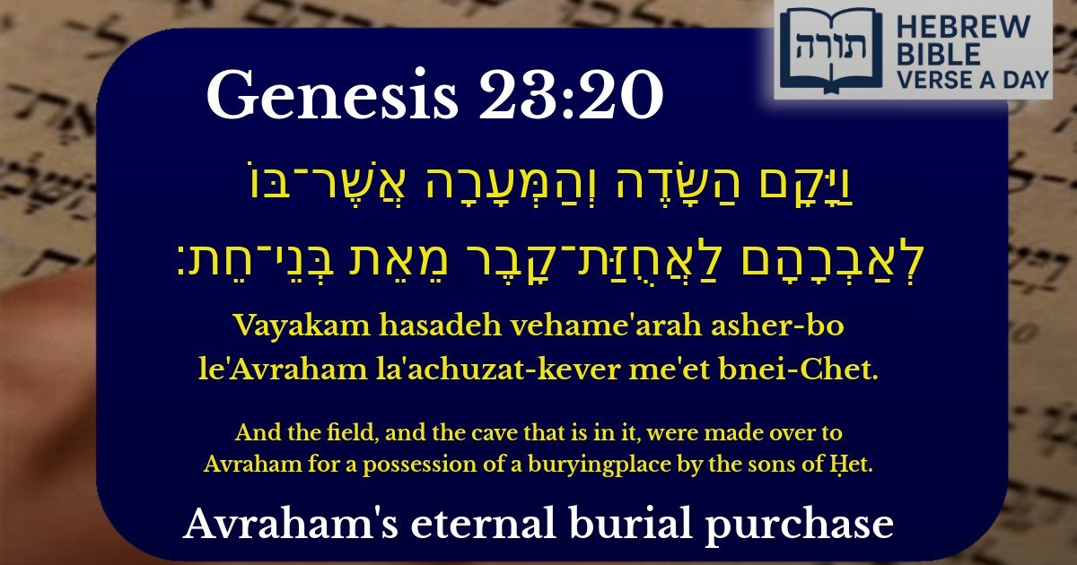 Genesis 23:20 - בראשית 23:20
