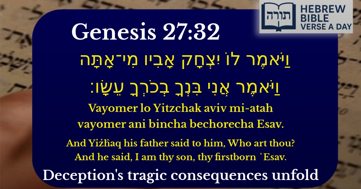 Genesis 27:32 - בראשית 27:32