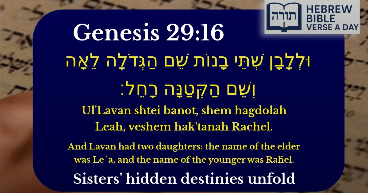 Genesis 29:16 - בראשית 29:16