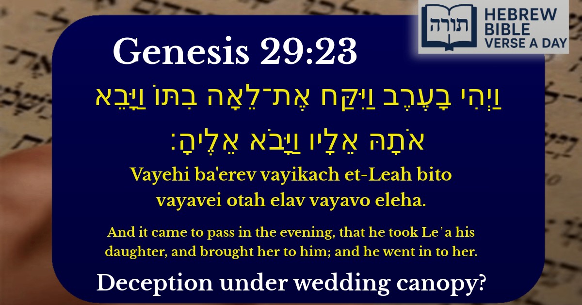 Genesis 29:23 - בראשית 29:23