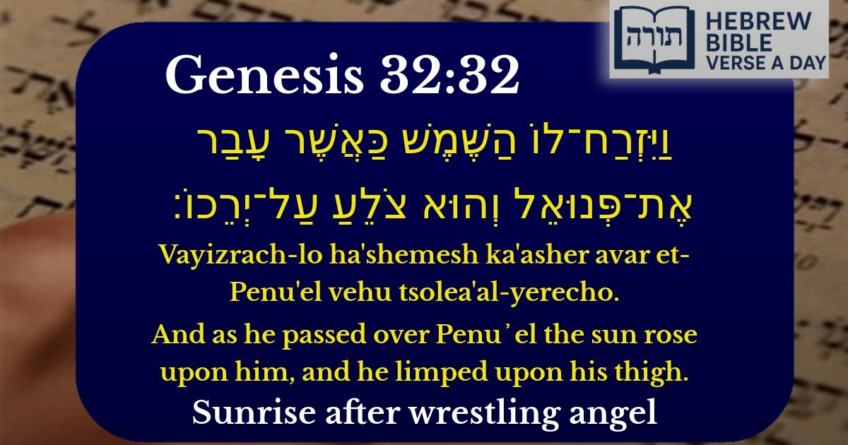 Genesis 32:32 - בראשית 32:32
