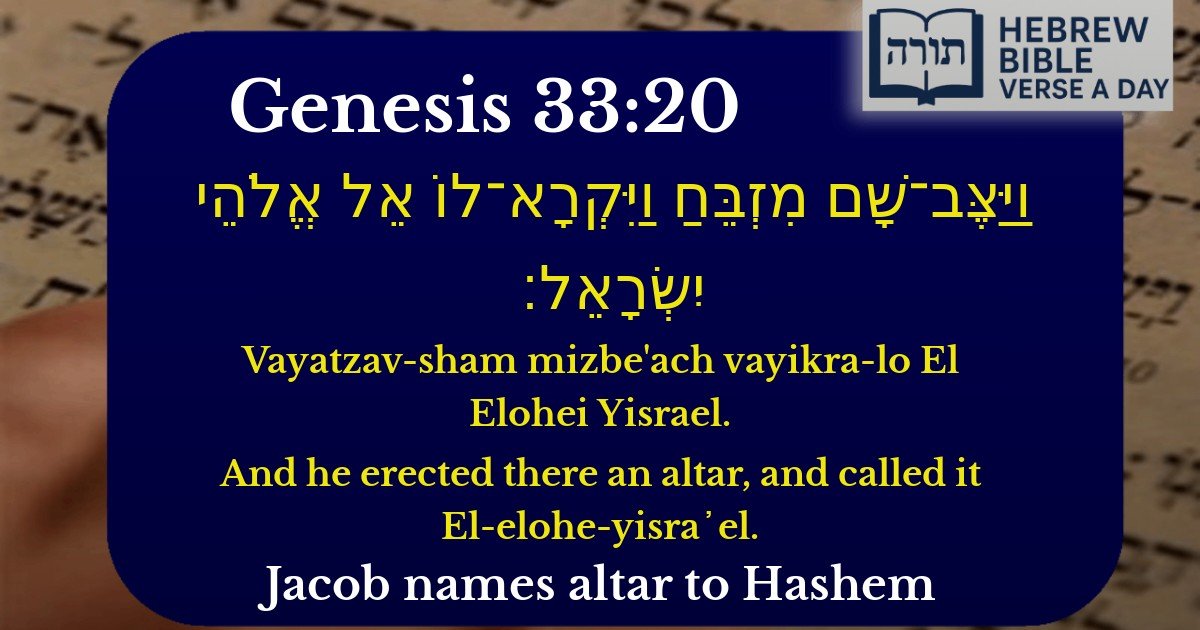 Genesis 33:20 - בראשית 33:20