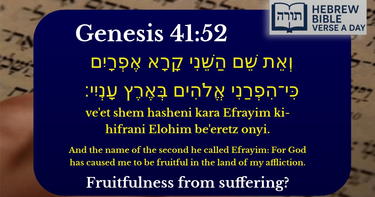Genesis 41:52 - בראשית 41:52