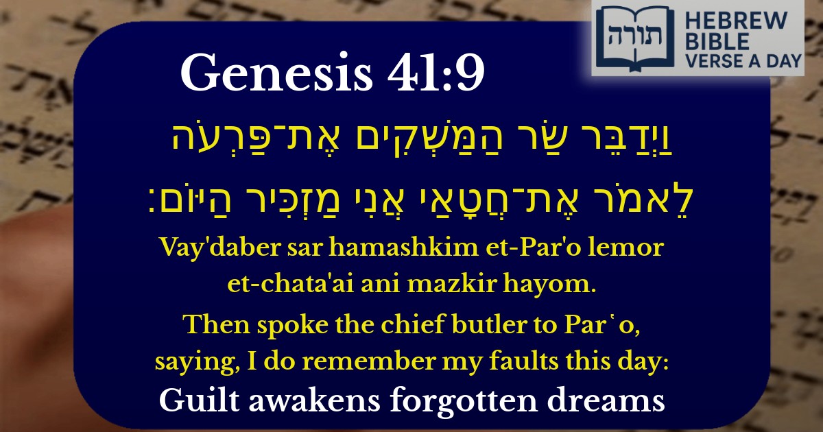 Genesis 41:9 - בראשית 41:9