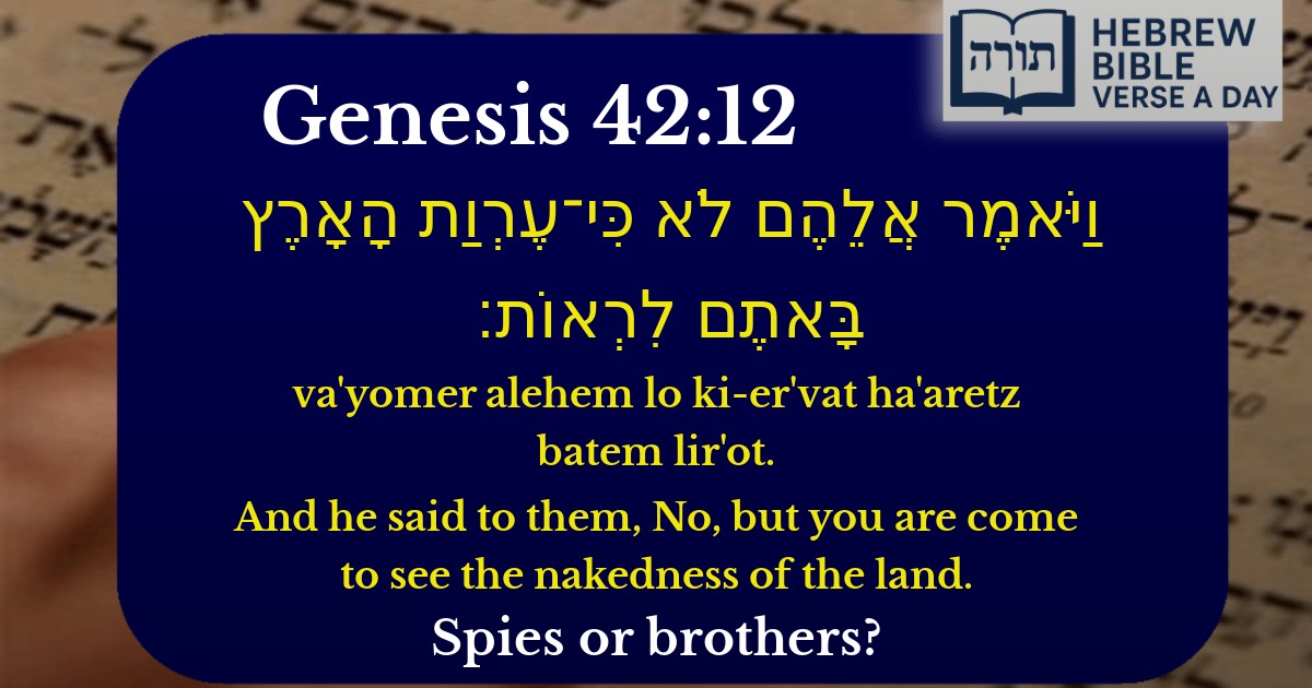 Genesis 42:12 - בראשית 42:12
