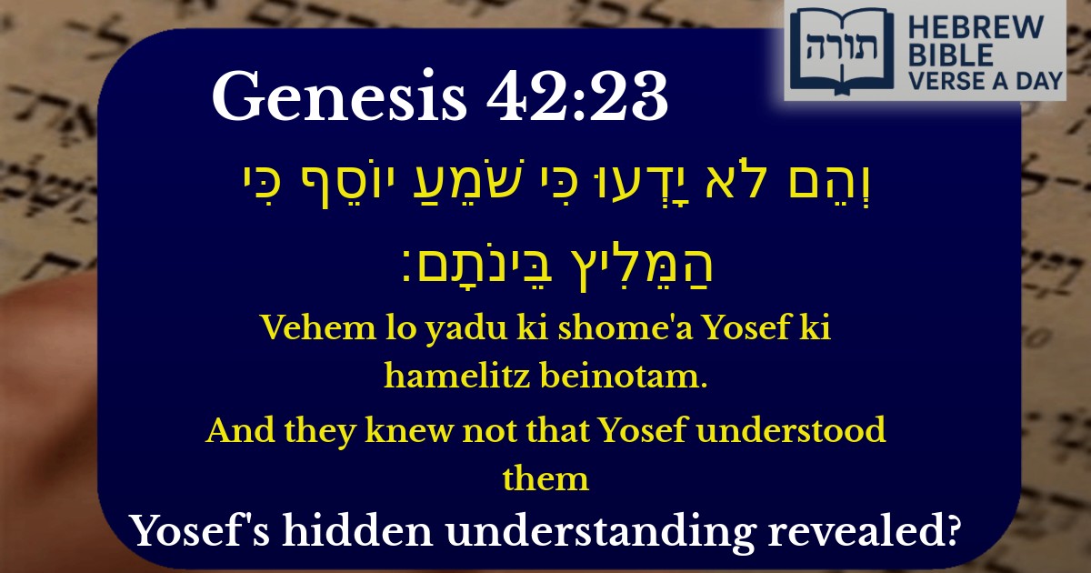 Genesis 42:23 - בראשית 42:23