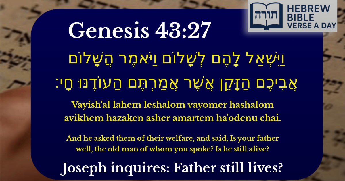 Genesis 43:27 - בראשית 43:27