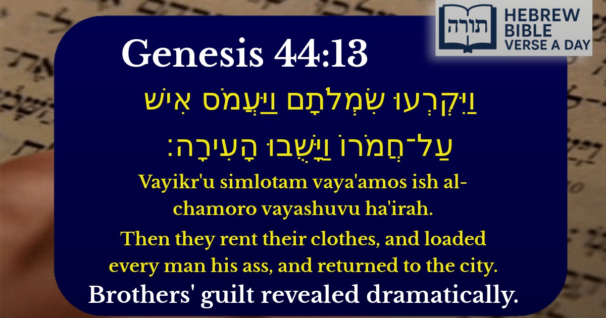 Genesis 44:13 - בראשית 44:13