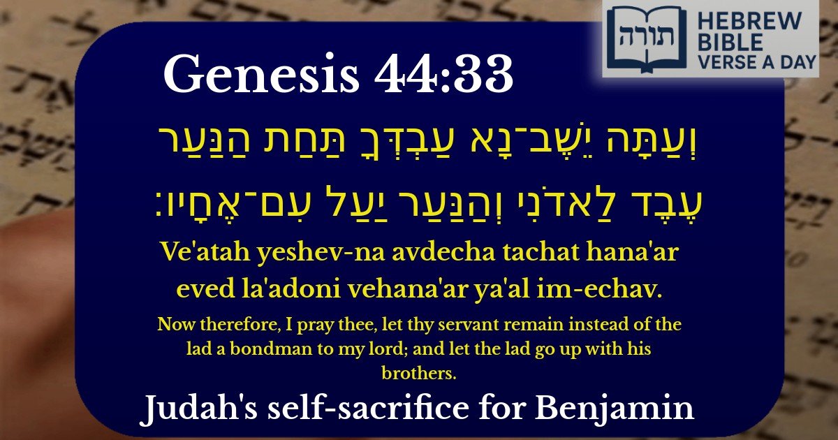 Genesis 44:33 - בראשית 44:33