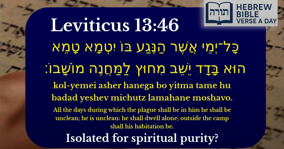 Leviticus 13:46 - ויקרא 13:46