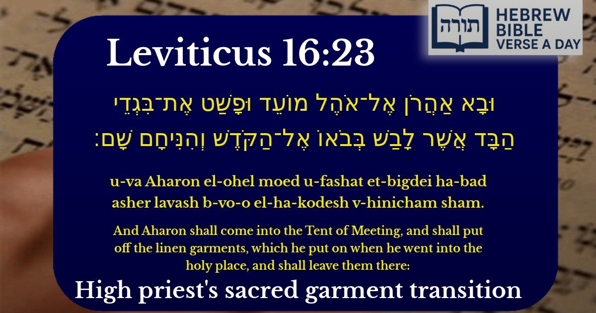Leviticus 16:23 - ויקרא 16:23