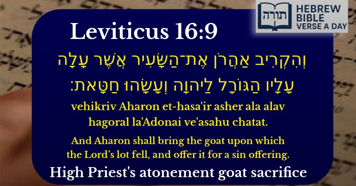 Leviticus 16:9 - ויקרא 16:9