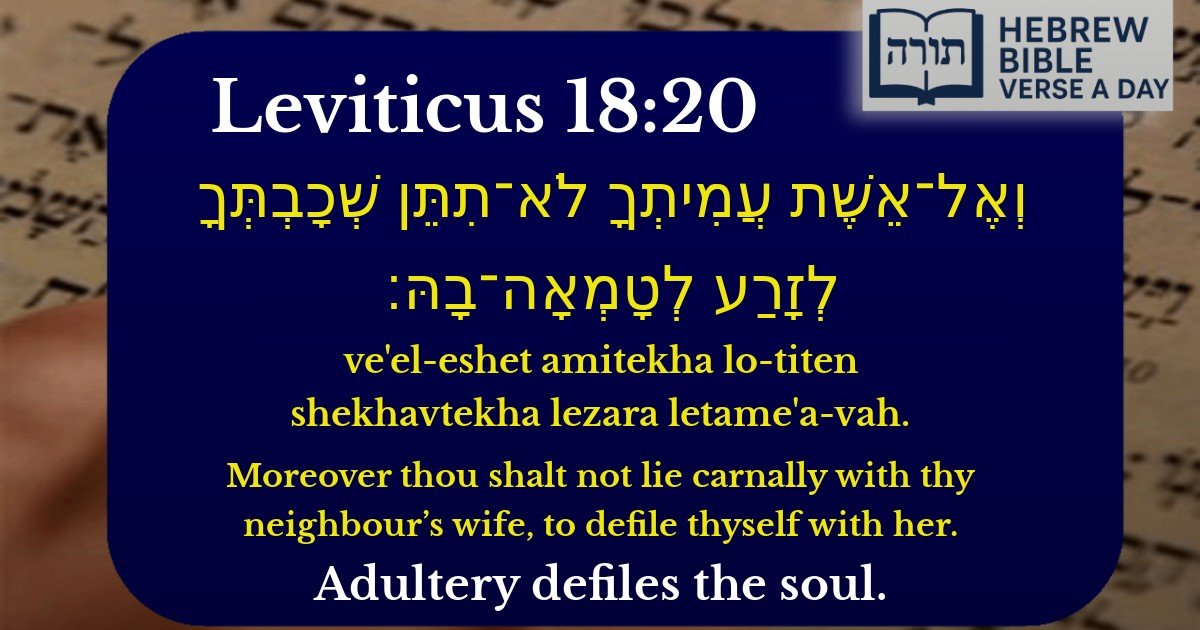 Leviticus 18:20 - ויקרא 18:20