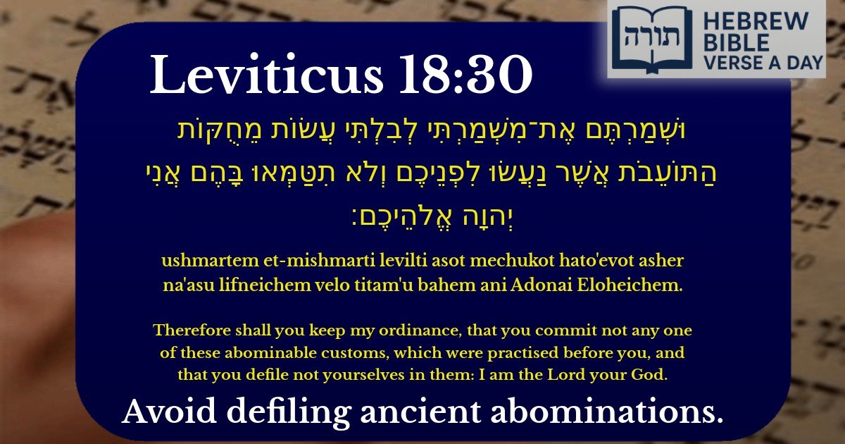 Leviticus 18:30 - ויקרא 18:30