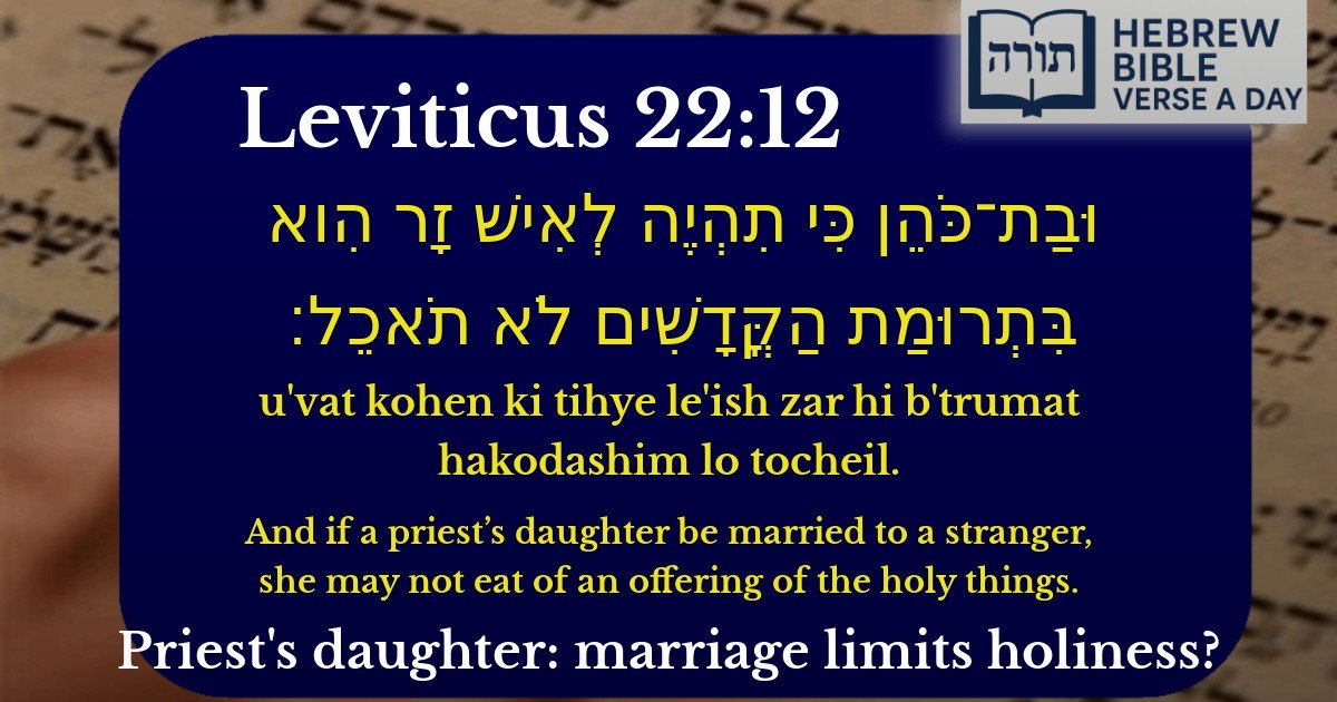 Leviticus 22:12 - ויקרא 22:12