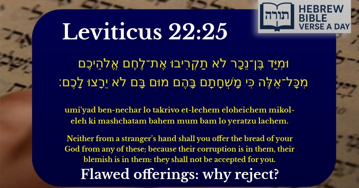 Leviticus 22:25 - ויקרא 22:25