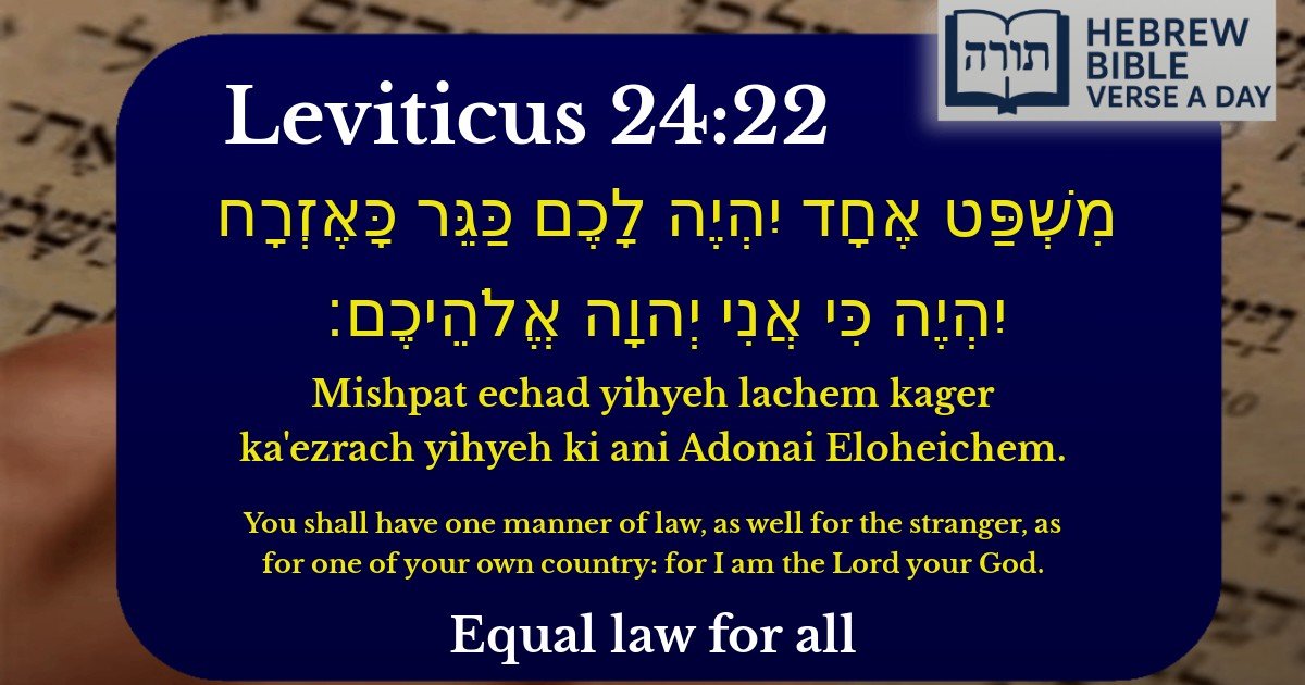 Leviticus 24:22 - ויקרא 24:22
