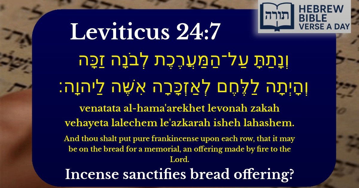 Leviticus 24:7 - ויקרא 24:7