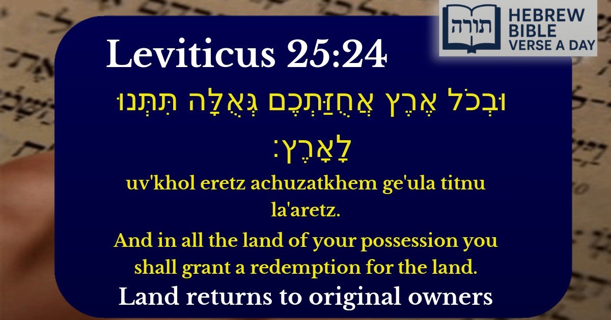 Leviticus 25:24 - ויקרא 25:24