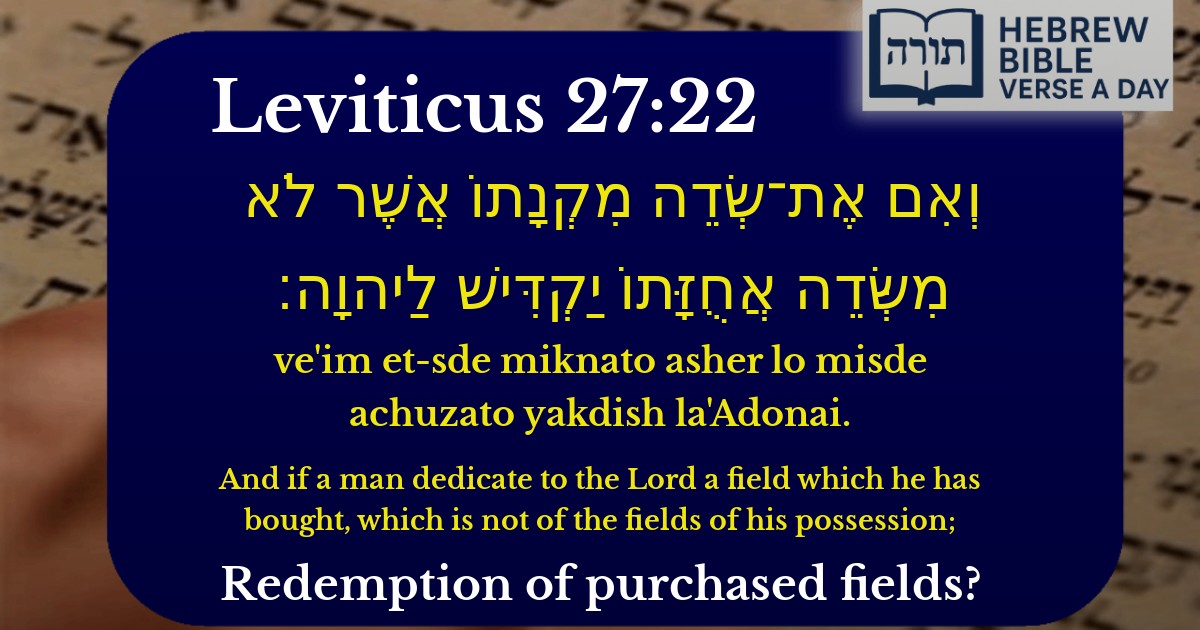 Leviticus 27:22 - ויקרא 27:22