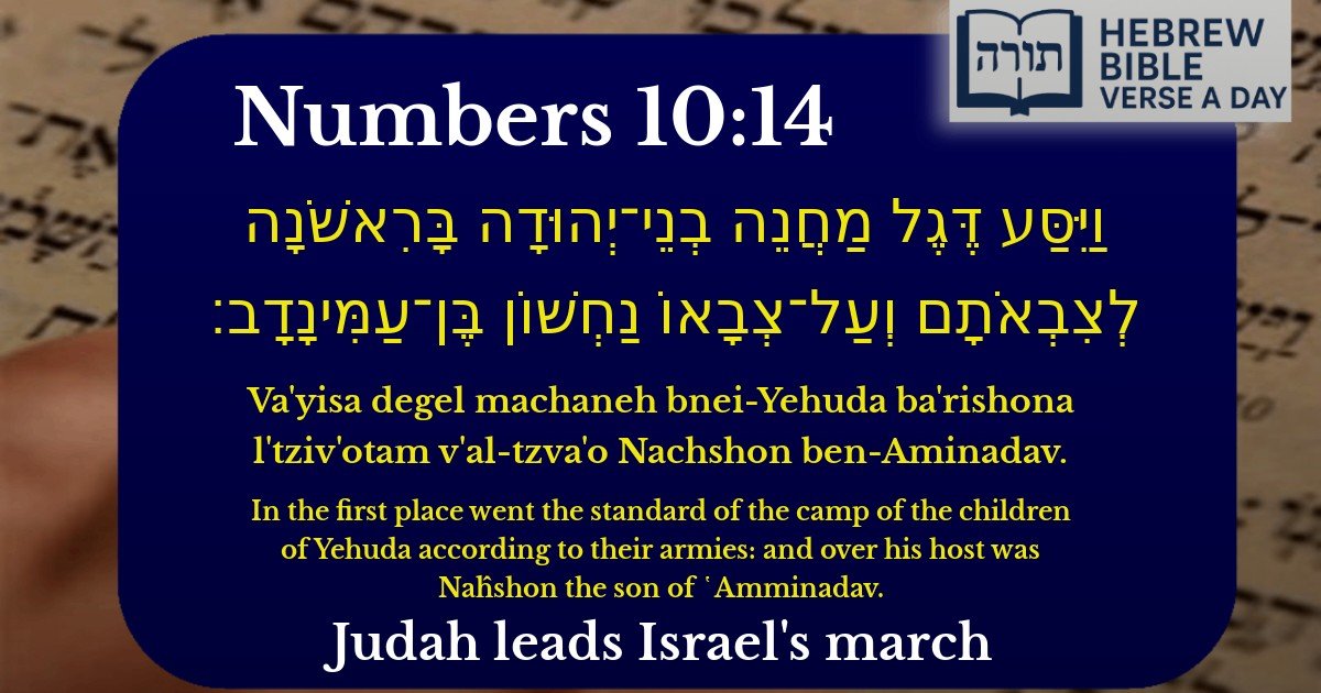 Numbers 10:14 - במדבר 10:14
