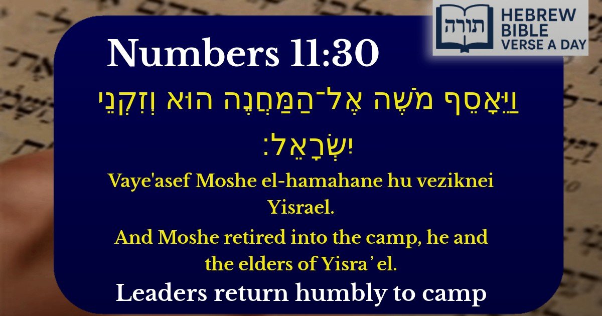 Numbers 11:30 - במדבר 11:30