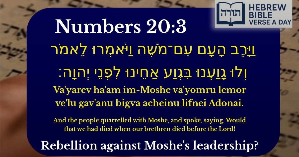 Numbers 20:3 - במדבר 20:3