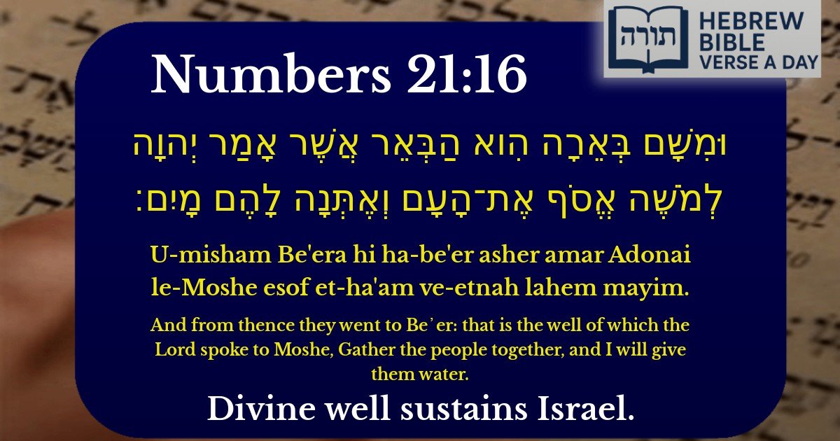 Numbers 21:16 - במדבר 21:16