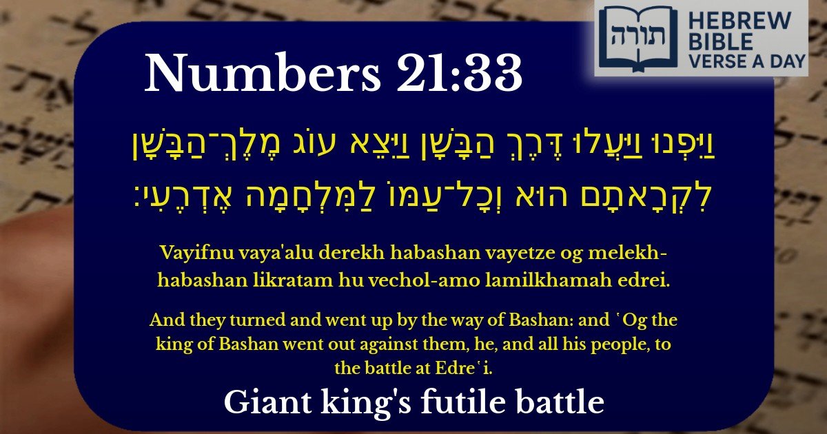 Numbers 21:33 - במדבר 21:33