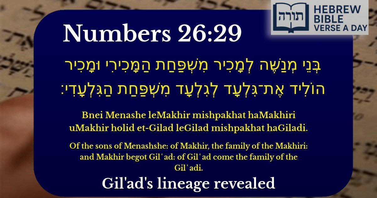 Numbers 26:29 - במדבר 26:29