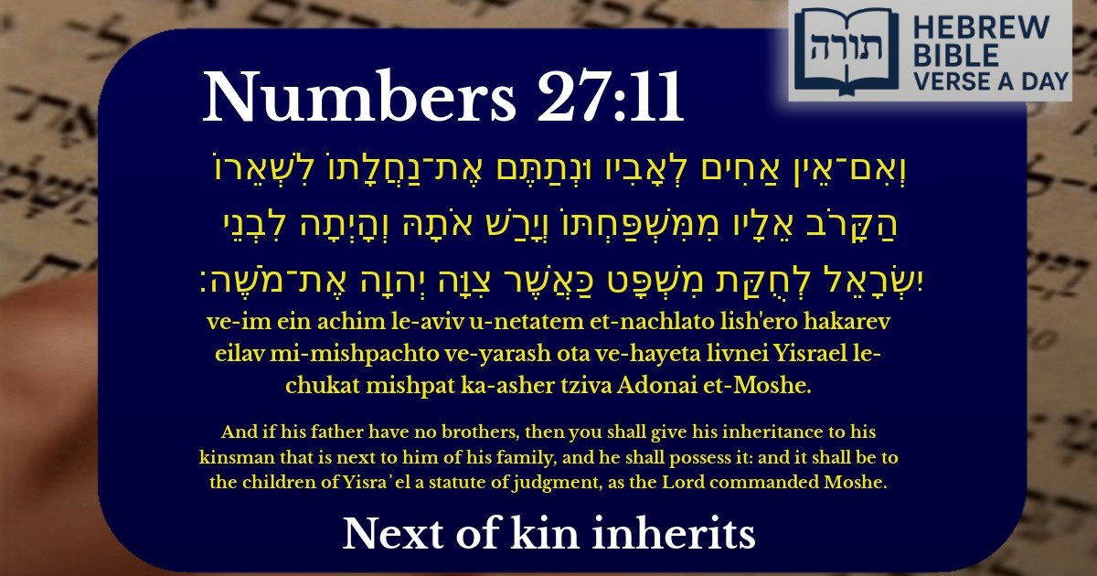 Numbers 27:11 - במדבר 27:11