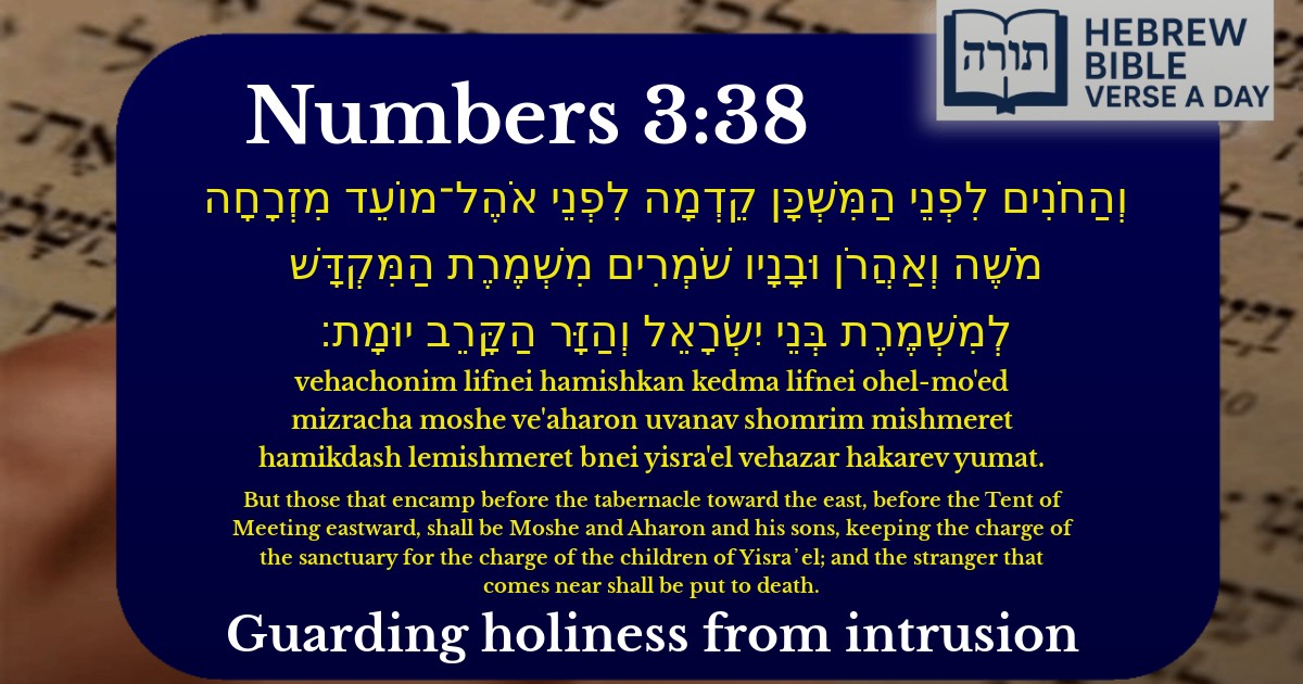 Numbers 3:38 - במדבר 3:38