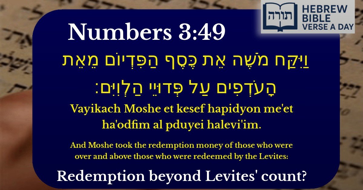 Numbers 3:49 - במדבר 3:49