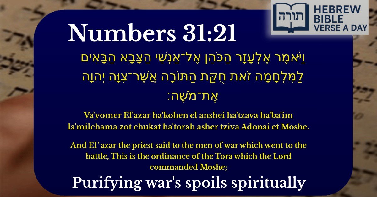 Numbers 31:21 - במדבר 31:21