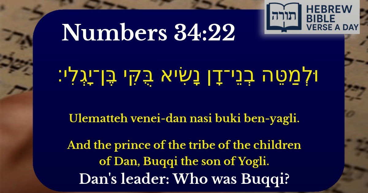 Numbers 34:22 - במדבר 34:22
