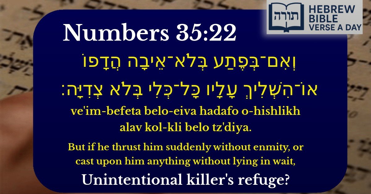 Numbers 35:22 - במדבר 35:22