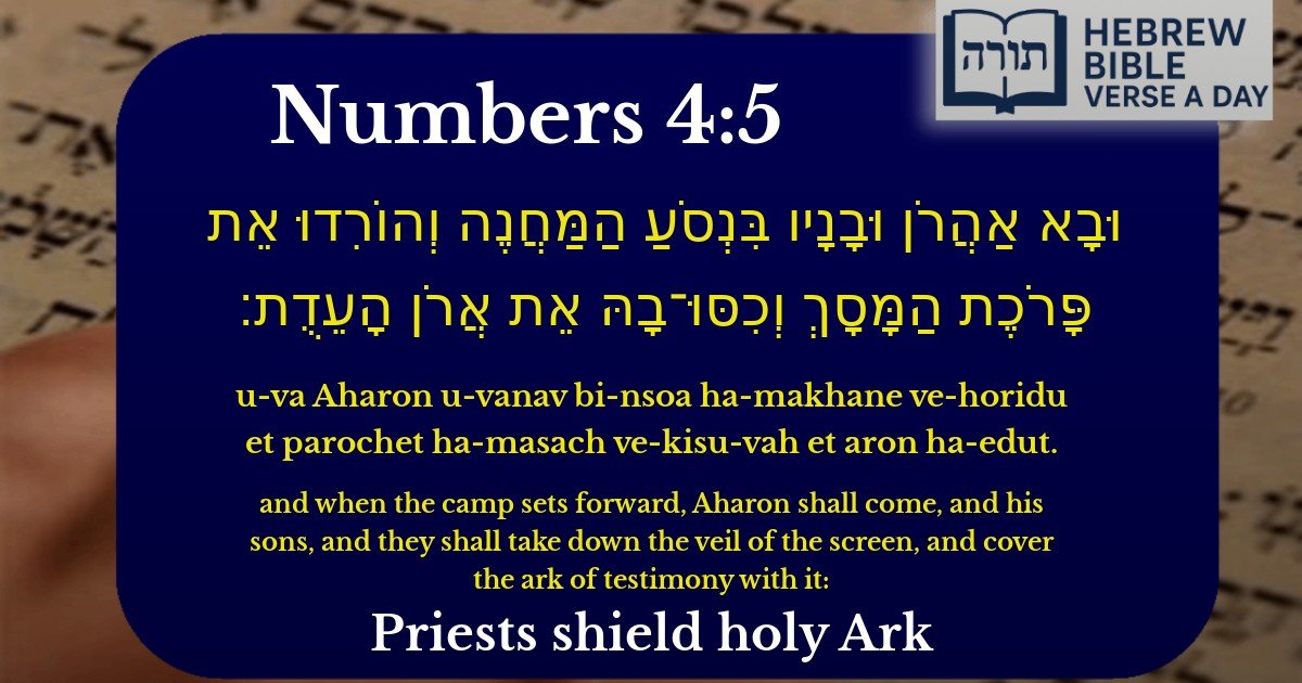 Numbers 4:5 - במדבר 4:5
